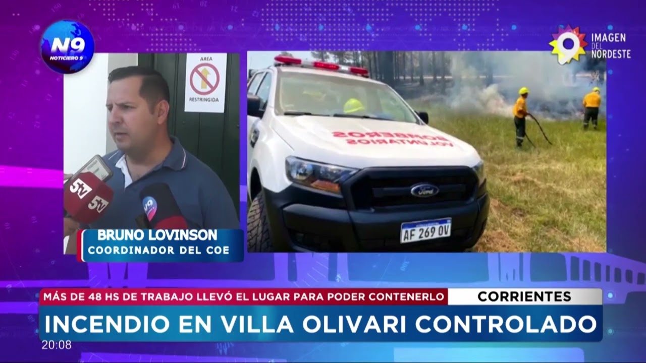 Incendio en Villa Olivari controlado: el foco fue iniciado por cazadores - NOTICIERO 9

