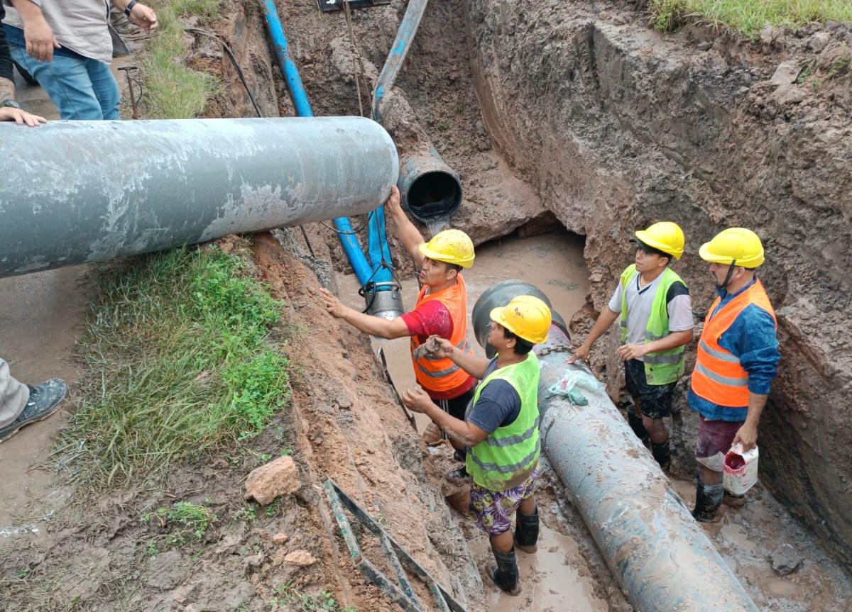 SAMEEP CULMINÓ LA REPARACIÓN DEL ACUEDUCTO NORTE Y SE RESTABLECE EL SERVICIO DE AGUA POTABLE EN DISTINTOS PUNTOS DE BARRANQUERAS Y RESISTENCIA