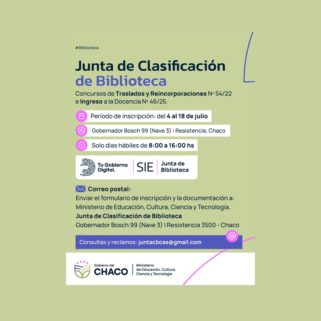 ATENCIÓN, DOCENTES BIBLIOTECARIOS: ABRE INSCRIPCIÓN A CONCURSOS DE TRASLADO Y REINCORPORACIONES E INGRESO