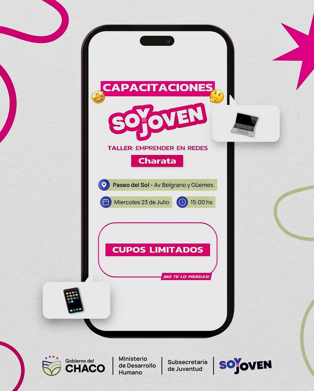”SOY JOVEN” LLEGA A CHARATA CON EL TALLER “EMPRENDER EN REDES” PARA POTENCIAR PROYECTOS DIGITALES